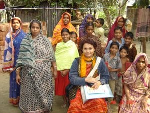 Field research group in a rural village, Jessore, Bangladesh