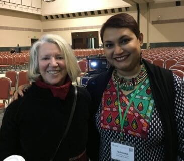 Dr. Farhana Sultana with Dr. Nancy Fraser, renowned feminist scholar, in Boston, 2017