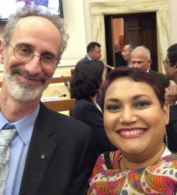 Dr. Farhana Sultana with Dr. Peter Gleick, renowned water scholar, at the Vatican in 2017
