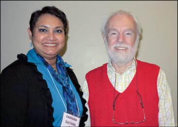 Dr. Farhana Sultana with Dr. David Harvey, renowned geographer, at Syracuse University, 2014