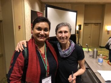 Dr. Farhana Sultana with Dr. Sylvia Federici, renowned feminist scholar, in New Orleans 2018
